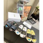 Dior Unisex Dway Slide White Multicolor Embroidered Cotton Dior Pixel Zodiac Motif - Image 9