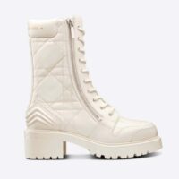 Dior Women CD D-Leader Ankle Boot White Quilted Cannage Calfskin (1)