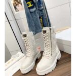 Dior Women CD D-Leader Ankle Boot White Quilted Cannage Calfskin - Bild 6