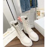 Dior Women CD D-Leader Ankle Boot White Quilted Cannage Calfskin - Bild 5