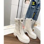 Dior Women CD D-Leader Ankle Boot White Quilted Cannage Calfskin - Bild 3