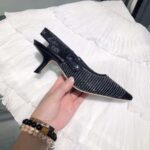 Dior Women CD J'Adior Slingback Pump Black Cotton Embroidered Silver-Tone Strass - immagine 5