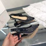 Dior Women CD J'Adior Slingback Pump Black Cotton Embroidered Silver-Tone Strass - immagine 6