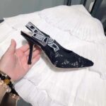 Dior Women CD J'Adior Slingback Pump Black Macramé Embroidered Cotton - Imagen 5