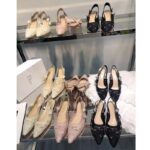 Dior Women CD J'Adior Slingback Pump Black Macramé Embroidered Cotton 6.5 Cm Heel - Imagen 9