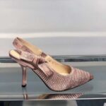 Dior Women CD J'Adior Slingback Pump Gold-Tone Cotton Embroidered Metallic Thread Strass – Bild 2