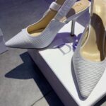 Dior Women CD J'Adior Slingback Pump White Cotton Embroidery 10 Cm Heel – Image 10