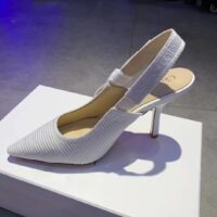 Dior Women CD J’Adior Slingback Pump White Cotton Embroidery 10 Cm Heel (3)