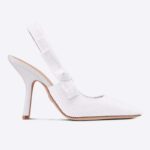 Dior Women CD J'Adior Slingback Pump White Cotton Embroidery 10 Cm Heel