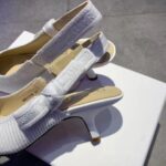 Dior Women CD J'Adior Slingback Pump White Cotton Embroidery Flat Bow - Image 11