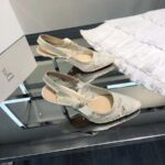 Dior Women CD J'Adior Slingback Pump White Macramé Embroidered Cotton – Bild 2