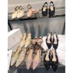 Dior Women CD J'Adior Slingback Pump White Macramé Embroidered Cotton – Bild 8