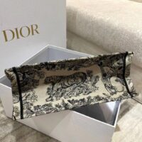 Dior Women CD Medium Book Tote Brown Toile De Jouy Embroidery (6)