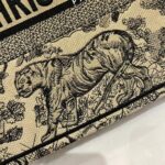 Dior Women CD Medium Book Tote Brown Toile De Jouy Embroidery - Image 9