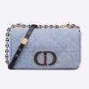 Dior Women CD Medium Dior Caro Bag Bright Blue Macrocannage Denim