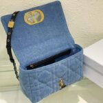 Dior Women CD Medium Dior Caro Bag Bright Blue Macrocannage Denim - Imagen 7
