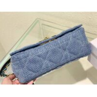 Dior Women CD Medium Dior Caro Bag Bright Blue Macrocannage Denim (3)