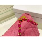 Dior Women CD Medium Dior Caro Bag Bright Pink Macrocannage Denim - Imagen 9