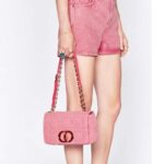 Dior Women CD Medium Dior Caro Bag Bright Pink Macrocannage Denim - Imagen 13