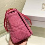 Dior Women CD Medium Dior Caro Bag Bright Pink Macrocannage Denim - Imagen 5