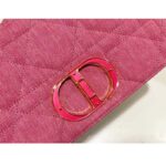 Dior Women CD Medium Dior Caro Bag Bright Pink Macrocannage Denim - Imagen 8