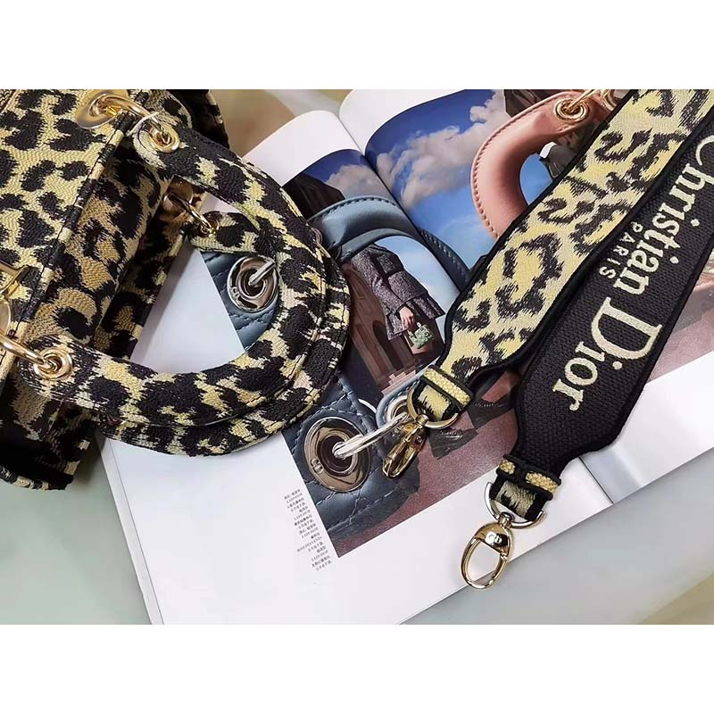 Dior Women CD Medium Lady D-Lite Bag Beige Multicolor Mizza Embroidery