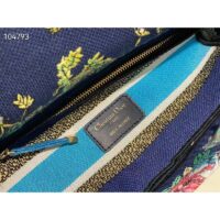 Dior Women CD Medium Lady D-Lite Bag Blue Multicolor D-Constellation Embroidery (7)