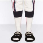 Dior Women CD Shoes Chez Moi Slide Black Embroidered Cotton Black Shearling – Image 11