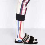 Dior Women CD Shoes Chez Moi Slide Black Embroidered Cotton Black Shearling – Image 12