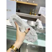 Dior Women CD Shoes Dior Vibe Sneaker White Mesh Silver Tone Technical Fabric (8)