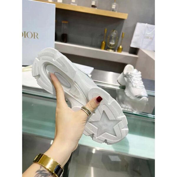 Dior Women CD Shoes Dior Vibe Sneaker White Mesh Silver Tone Technical Fabric (11)