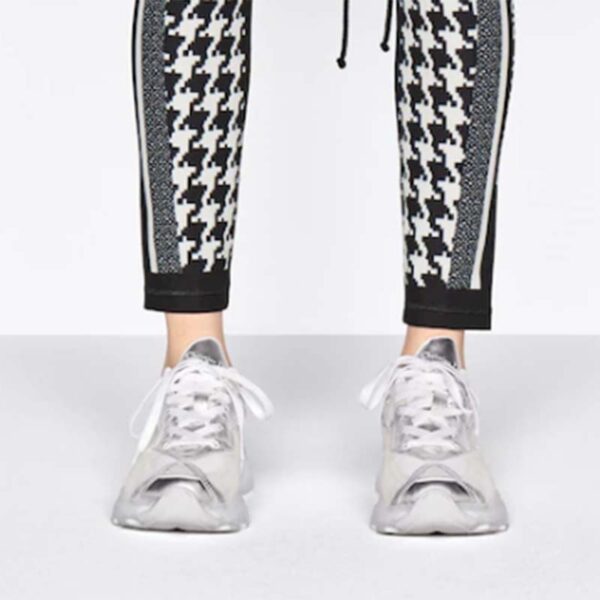 Dior Women CD Shoes Dior Vibe Sneaker White Mesh Silver Tone Technical Fabric (12)