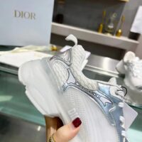 Dior Women CD Shoes Dior Vibe Sneaker White Mesh Silver Tone Technical Fabric (8)