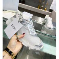 Dior Women CD Shoes Dior Vibe Sneaker White Mesh Silver Tone Technical Fabric (8)