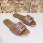 Dior Women CD Shoes Dway Slide Rose Des Vents Cotton Embroidered Metallic Thread Strass - immagine 4