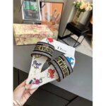 Dior Women CD Shoes Dway Slide White Multicolor Embroidered Cotton Pixel Zodiac Motif - Image 7
