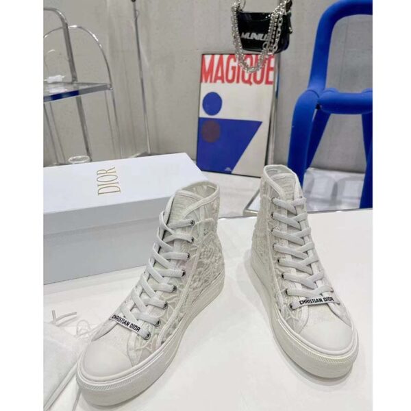 Dior Women CD Shoes Walk’n’Dior Sneaker White Macramé Embroidered Cotton (10)