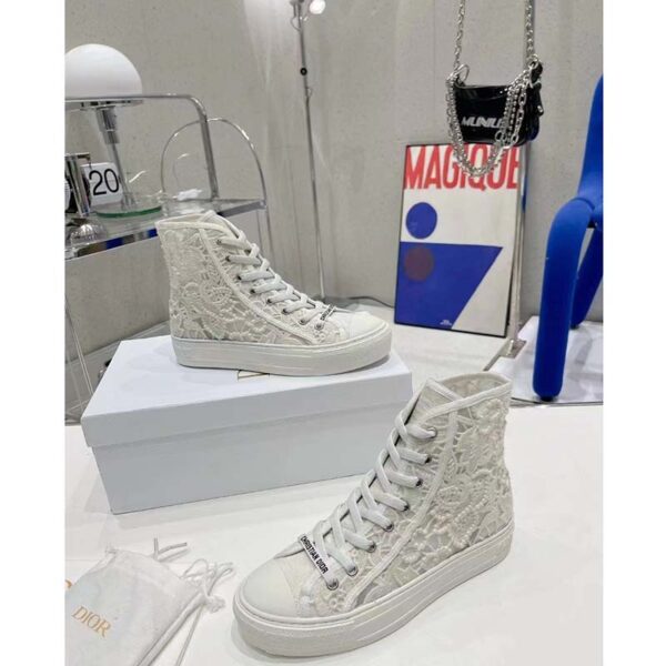 Dior Women CD Shoes Walk’n’Dior Sneaker White Macramé Embroidered Cotton (4)
