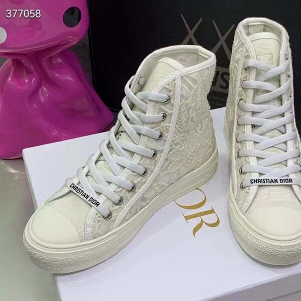 Dior Women CD Shoes Walk’n’Dior Sneaker White Macramé Embroidered Cotton (5)