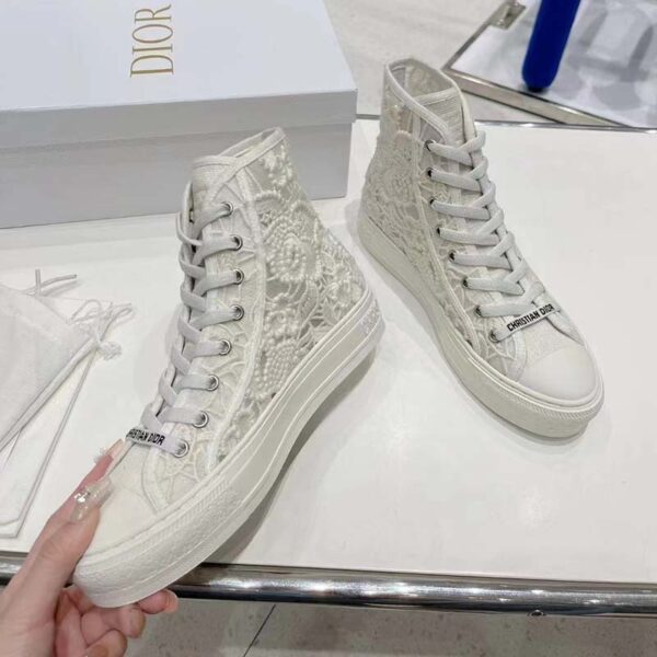 Dior Women CD Shoes Walk’n’Dior Sneaker White Macramé Embroidered Cotton (7)