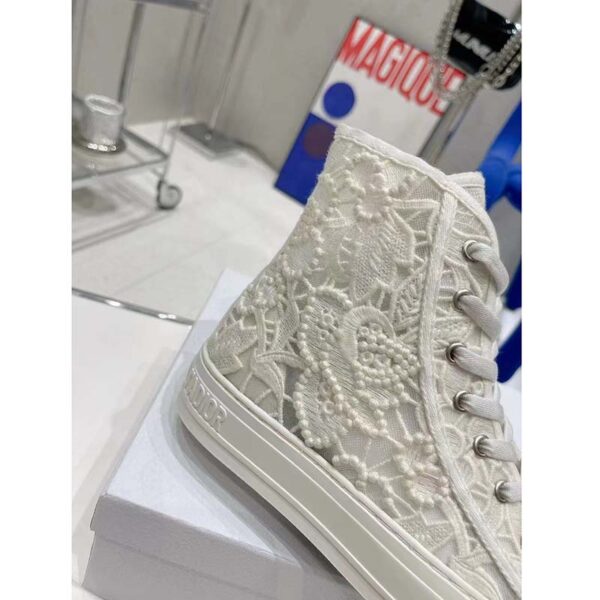 Dior Women CD Shoes Walk’n’Dior Sneaker White Macramé Embroidered Cotton (9)