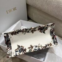 Dior Women CD Small Book Tote Latte Multicolor Dior Jardin D’Hiver Embroidery (5)