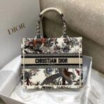 Dior Women CD Small Book Tote Latte Multicolor Dior Jardin D'Hiver Embroidery - Image 2
