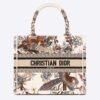 Dior Women CD Small Book Tote Latte Multicolor Dior Jardin D'Hiver Embroidery