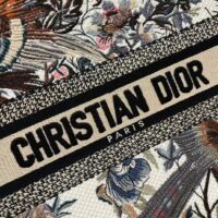Dior Women CD Small Book Tote Latte Multicolor Dior Jardin D’Hiver Embroidery (5)
