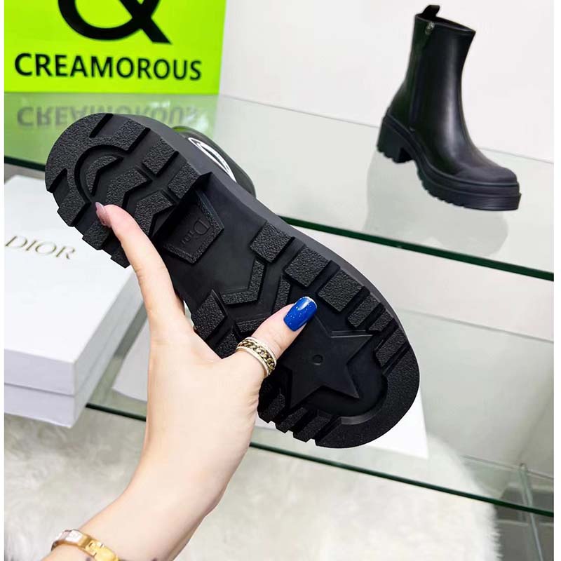 Dior Women CD Symbol Ankle Boot Black Supple Calfskin 15 Cm High