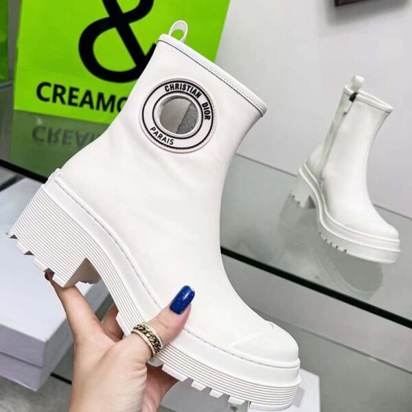 Dior Women CD Symbol Ankle Boot White Supple Calfskin 15 Cm High (3)