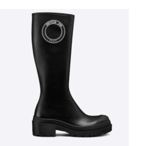 Dior Women CD Symbol Boot Black Supple Calfskin 34 cm High