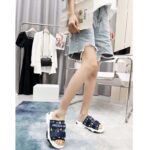 Dior Women Shoes CD D-Wander Slide Black Deep Blue Dior Oblique Technical Fabric - Image 8