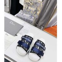 Dior Women Shoes CD D-Wander Slide Black Deep Blue Dior Oblique Technical Fabric (2)